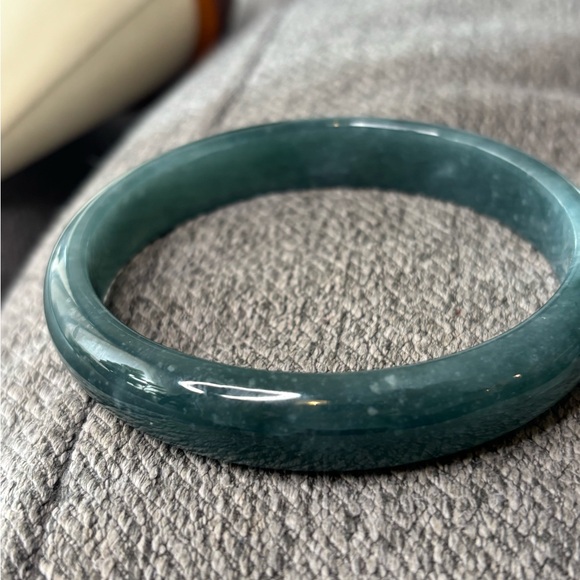 Grade A Blue Water Jadeite Bangle Bracelet - Picture 2 of 9